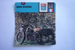 Transports - Sports Moto - Carte Fiche Moto - Simca Sevitame 1939 ( Description Au Dos De La Carte ) - Motorradsport