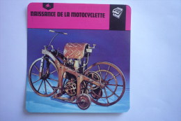 Transports - Sports Moto - Carte Fiche Moto - Naissance De La Motocyclette ( Description Au Dos De La Carte ) - Motorcycle Sport