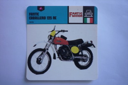 Transports - Sports Moto - Carte Fiche Moto - Fantic Caballero 125 Rc - 1978 ( Description Au Dos De La Carte ) - Motociclismo