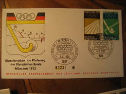 Bonn 1969 HOCKEY FIELD Olympic Games Olympics Stadium Munchen 1972 Germany Fdc Cover - Hockey (Veld)