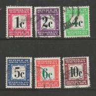 SOUTH AFRICA REPUBLIC  1961 Used Postage Due Stamp(s)  P50-55  #12238 - Impuestos