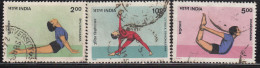 India Used 1991, 3 Different On Yoga, Yogasana - Used Stamps