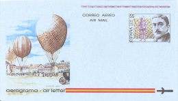 SPAIN. POSTAL STATIONARY. AIR LETTER. BALLON. 1990 - 1931-....