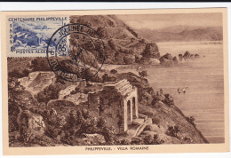 Carte-Maximum ALGERIE N°Yvert 143  (PHILIPPEVILLE) Obl Sp Ill Journée Du Timbre 1957 - Maximumkarten