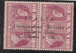 CEFALONIA E ITACA 1941 PREVIDENZA SOCIALE DEL 1939 SOPRASTAMPA CAPOVOLTA VARIETY VARIETA´ OVERPRINTED MNH SIGNED FIRMATO - Cefalonia & Itaca