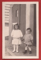 AVD-053 Carte-Photo De Deux Enfants De Rueyres Près Bercher Echallens En 1924, Selon Information Au Dos. - Bercher