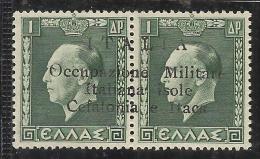 OCCUPAZIONE ITALIANA CEFALONIA E ITACA KEFALONIA ITHACA 1941 KING GEORGE II RE GIORGIO ARGOSTOLI 1 + 1 D MNH SIGNED - Cefalonia & Itaca