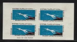 POLAND 1962 POZNAN PHILATELIC EXPO SHEETLET 4 ROCKET MAIL NHM SPACE COSMOS PLANETS ROCKETS CINDERELLA STARS - Unused Stamps