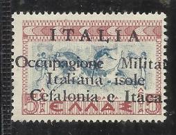 OCCUPAGIONE ITALIANA CEFALONIA E ITACA KEPHALONIA ITHACA 1941 MITOLOGICA DEL 1937 SINGOLO 5 LEPTA MNH SIGNED - Cefalonia & Itaca