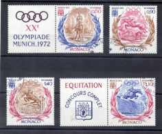 MONACO :  Jeux Olympiques De Munich : Concours D´Equitation (Dressage, Parcours De Cross, Saut Du Mur, Etc)  -Sport - - Used Stamps
