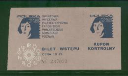 POLAND 1973 POLSKA 73 STAMP EXHIBITION EXPO COPERNICUS TICKET T3 ASTRONOMER ASTRONOMY - Sonstige & Ohne Zuordnung