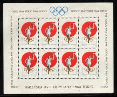 POLAND 1964 TOKYO OLYMPICS S/S NHM CINDERELLA RUNNER TORCH OLYMPIC GAMES ATHLETICS - Andere & Zonder Classificatie