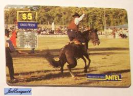 URUGUAY - TARJETA TELEFONO - PHONE CARD - ANTEL  TC  45a - DOMA CABALLO, HORSE, CHEVAL - Uruguay