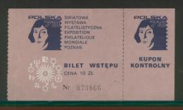 POLAND 1973 POLSKA 73 STAMP EXHIBITION EXPO COPERNICUS TICKET T4 ASTRONOMER ASTRONOMY - Altri & Non Classificati