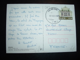 CP POUR LA FRANCE TP TEATRO MUNICIPAL RIO DE JANEIRO 12,50 OBL. 12 FEV 1979 VAL-DE-CANS -PA- - Lettres & Documents