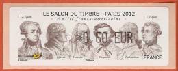 VIGNETTE LISA 1 - SALON TIMBRE 2012 - AMITIE FRANCO-AMERICAINE  - MENTION 0,60 EUR - NEUF - 2010-... Viñetas De Franqueo Illustradas