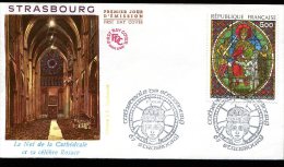 FDC 3/04/85 : Vitrail De La Cathédrale De STRASBOURG - Verres & Vitraux