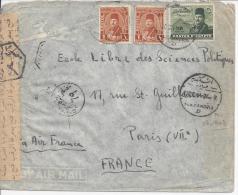 EGYPTE -1949 - LETTRE DE ALEXANDRIE A DESTINATION DE PARIS  AVEC CENSURE - - Lettres & Documents