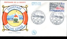 FDC 15/06/85 : Sauvetage Du Lac LEMAN - First Aid
