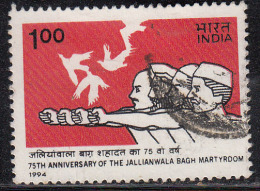 India Used 1994, 75th Anniversary Of Jallianwala Bagh Massacre, Bird Dove, - Used Stamps