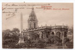 Cpa - Birmingham - St. Phillip's Church And Monument - 1906 - Birmingham