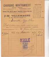 FACTURE TIMBREE CHARBONS  MONTRAMBERT -JM VILLEMAGNE -LYON- 1898 - Otros & Sin Clasificación