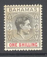 BAHAMAS, 1938 1/- (chalky Thick Paper, SG 155) VLMM, Cat £27 (toned) - 1859-1963 Colonie Britannique
