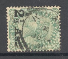 INDIA, Squared Circle Postmark KIMAR On QVictoria Stamp - 1882-1901 Imperio