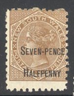 NEW SOUTH WALES, 1891 7.5d On 6d Fine MM, Cat £5.50 - Usati
