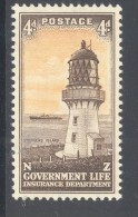 NEW ZEALAND, 1947-65 4d Lighthouse (wmk S/ways, White Paper, SGL47a Very Fine UM - Used Stamps