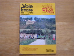 VOIE ETROITE N° 170 Revue APPEVA Train Tram Tramways Autorail Chemins De Fer Rail Regny Provence CF Normands - Chemin De Fer & Tramway