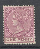 St KITTS, 1870 1d Magenta (Wmk CC, P12½) Superb MM, Cat £80 - St.Cristopher-Nevis & Anguilla (...-1980)