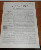La Semaine Des Constructeurs. N°39. 22 Mars1890. Petit Hôtel Au Parc De Neuilly à Paris. - Revistas - Antes 1900