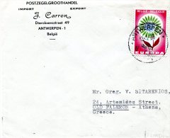 Belgium/Greece-Cover Posted  From Import-Export Co./ Antwerp [13.1.1966, Tran. Athens 15.1, Ar. 17.1] To Palaion Faliron - Briefe