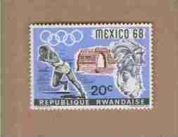 RWANDA.  (Y & T)  1968.    N° 243  *  Jeux Olympiques De Mexico *  20c *  New. - Ungebraucht