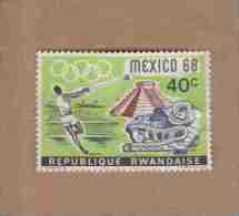 RWANDA.  (Y & T)  1968.    N° 244  *  Jeux Olympiques De Mexico *  40c *  New. - Neufs