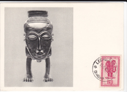 Carte-Maximum CONGO BELGE N°Yvert 280 (VASE Anthropomorphe) Obl Sp Leopoldville 1952 - Autres & Non Classés