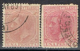 Sellos 1 Pts Alfonso XII 1882, Variedad Color, Num 207 - 207a º - Usados