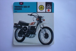 Transports - Sports Moto - Carte Fiche Moto -  Yamaha  500 Xt Enduro  - 1976 ( Description Au Dos De La Carte ) - Moto Sport