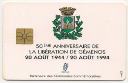 Carte à  Puce Neuve  Pour Le  50° Anniversaire De La  Libération De Gemenos  Le 20 Aout 1944 - Army