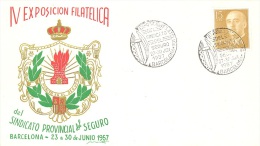 SPAIN. POSTMARK UNION INSURANCE. BARCELONA 1957 - Franking Machines (EMA)