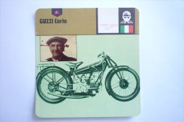 Transports - Sports Moto - Carte Fiche Moto - Carlo Guzzi - Le Depart D'une Folle Aventure ( Description Au Dos - Motorradsport