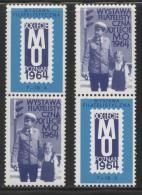 POLAND 1964 20TH ANNIV MO MILITIA POLICE POZNAN PHILATELIC EXPO LABELS VERT NHM POLICEMAN CHILD GENDARMERIE CINDERELLA - Polizei - Gendarmerie