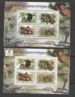 BANGLADESH ,2013,  MNH,ENDANGERED ANIMALS, SNAKES, COBRA, MONKEYS,OTTER, SHEETLET+ IMPERFORATE S/LT THAILAND EXHIBITION, - Serpents