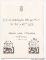 FDC + Carte Maximum Championnat Du Monde De Ski Nautique Vichy 1963. - Waterski