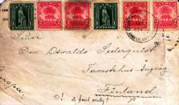 G)1902CUBA,AMBULANTE GUANTANAMO STRIKE, PALM TREE, OPA, CIRCULATED COVER TO FINLAND, XF - Storia Postale