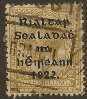 IRELAND 1922 1/- Bistre-brown SG 15 U ZC353 - Gebruikt