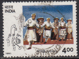 India 1991 Used, Tribal Dances, Dance, Music Instrument - Used Stamps