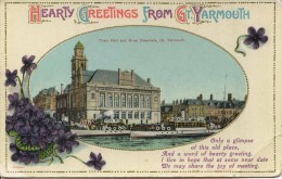 NORFOLK - GREAT YARMOUTH - TOWN HALL AND RIVER STEAMERS Nf317 - Great Yarmouth