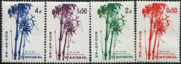 AR0339 South Vietnam 1956 Bamboo Figure Paintings 4v MNH - Perfins